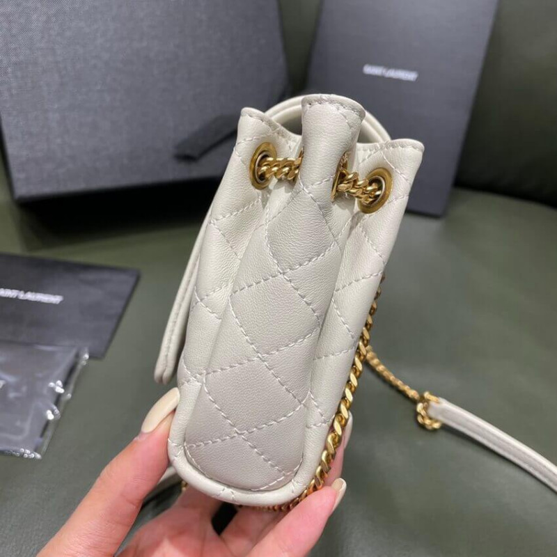 Replica Saint Laurent Nolita Mini Leather Shoulder Bag 672738 White