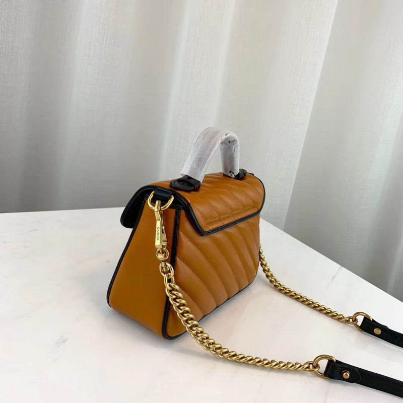 Replica Gucci Gg Marmont Mini Top Handle Bag 583571 Cognac