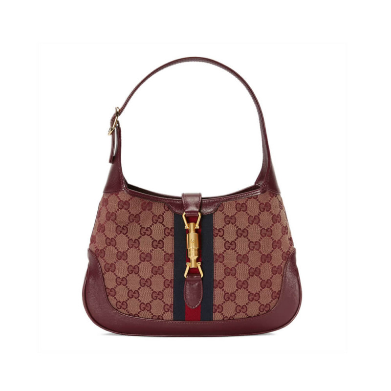 Replica Gucci Jackie 1961 Small Shoulder Bag 636706 In Burgundy Gg Canvas