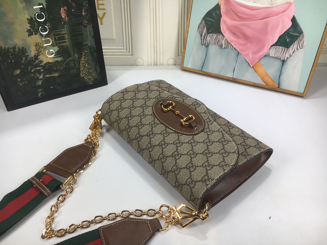Replica Gucci Double G Horsebit 1955 Small Bag- Beige