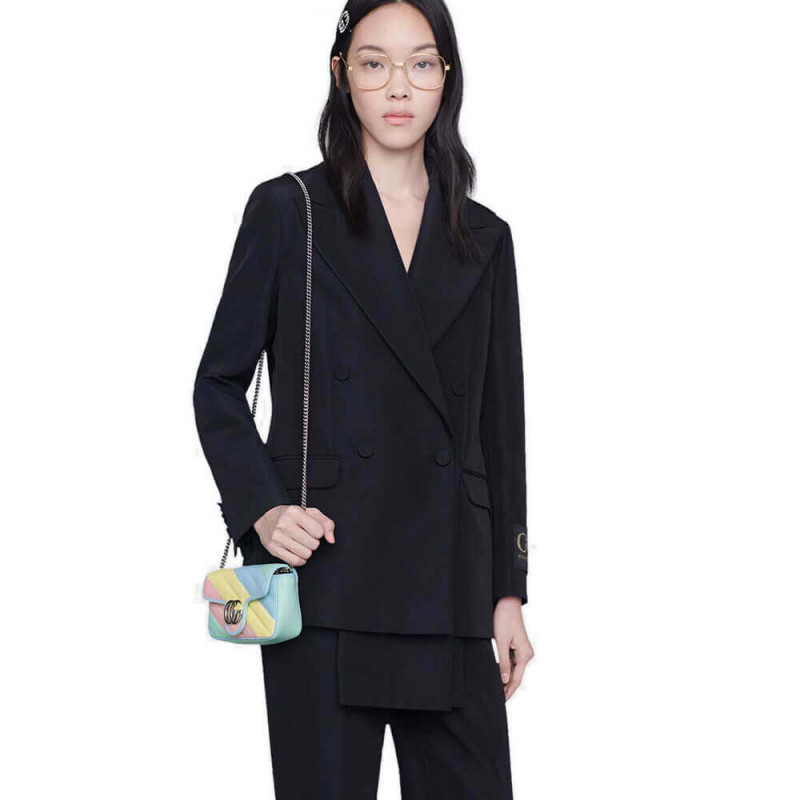 Replica Gucci Gg Marmont Super Mini Bag In Pastel And Rainbow 476433