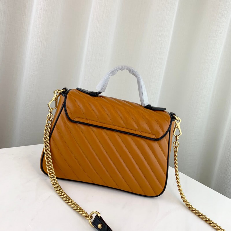 Replica Gucci Gg Marmont Small Top Handle Bag 498110 Cognac