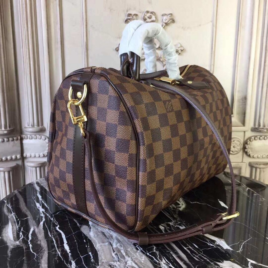 Replica Louis Vuitton Damier Ebene Canvas Speedy Bandouliere 35 N41366