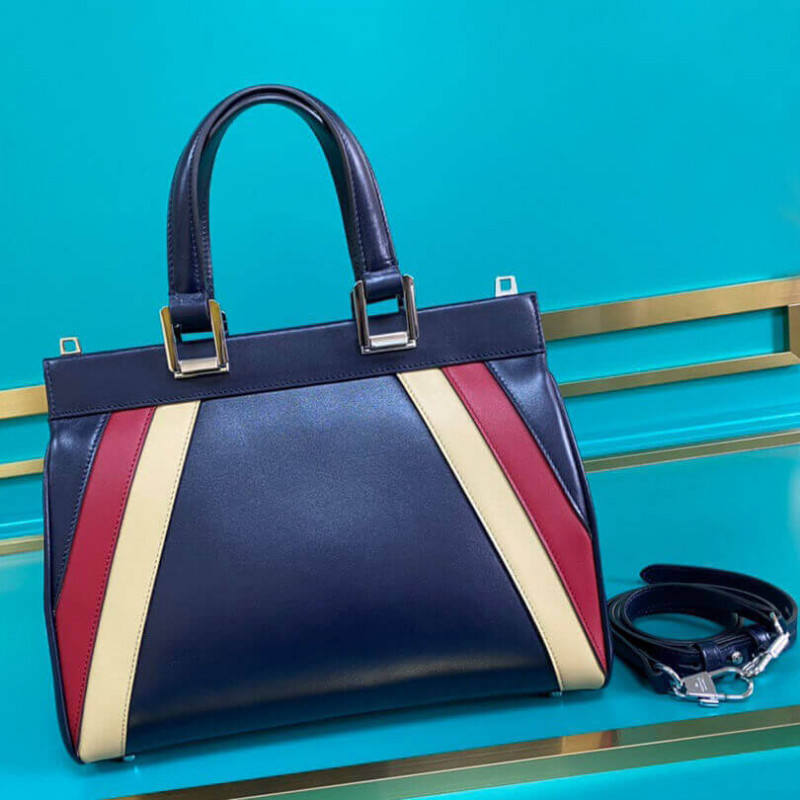 Replica Gucci Zumi Smooth Leather With Stripes Small Top Handle Bag 569712