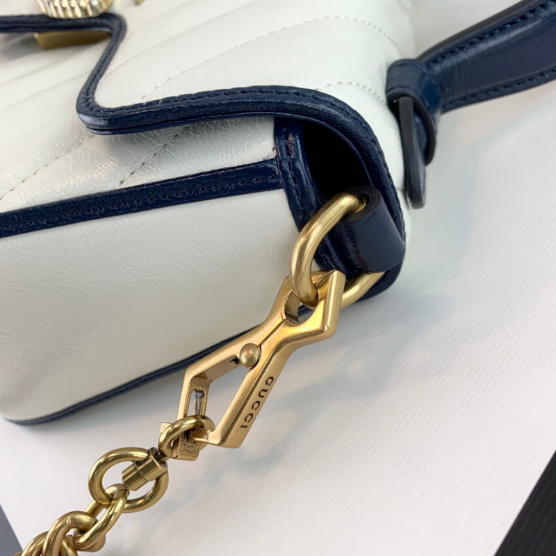 Replica Gucci Gg Marmont Mini Top Handle Bag 583571 White