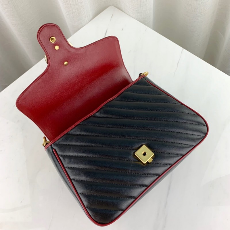 Replica Gucci Gg Marmont Small Top Handle Bag 498110 Black