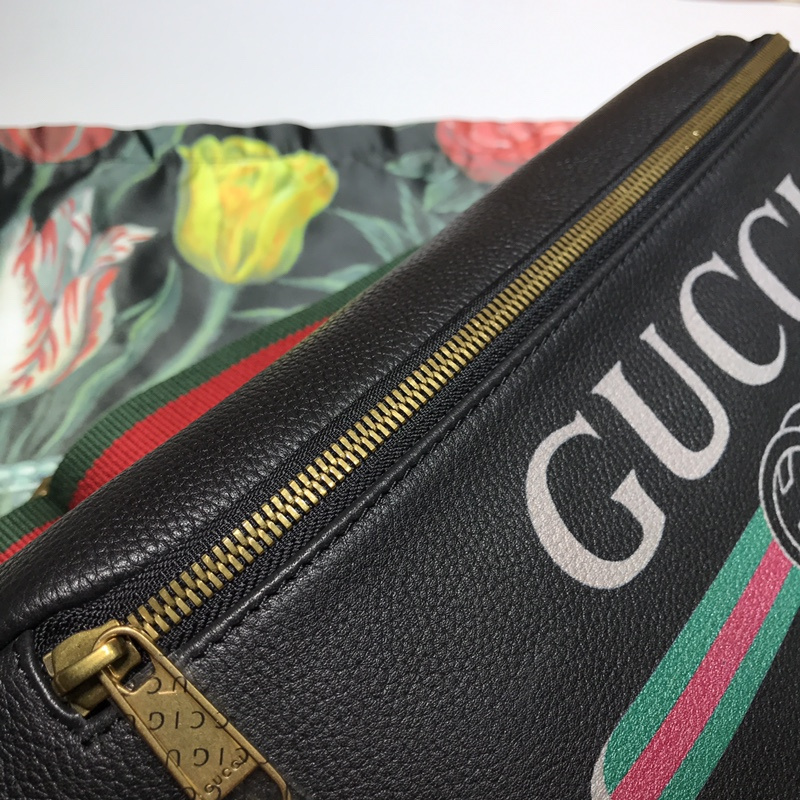 Replica Gucci Leather Belt Bag 493869 Black/White