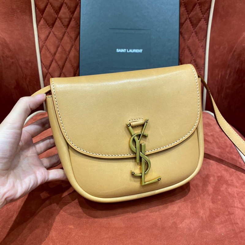Replica Saint Laurent Kaia Ysl-Plaque Small Leather Satchel 619740