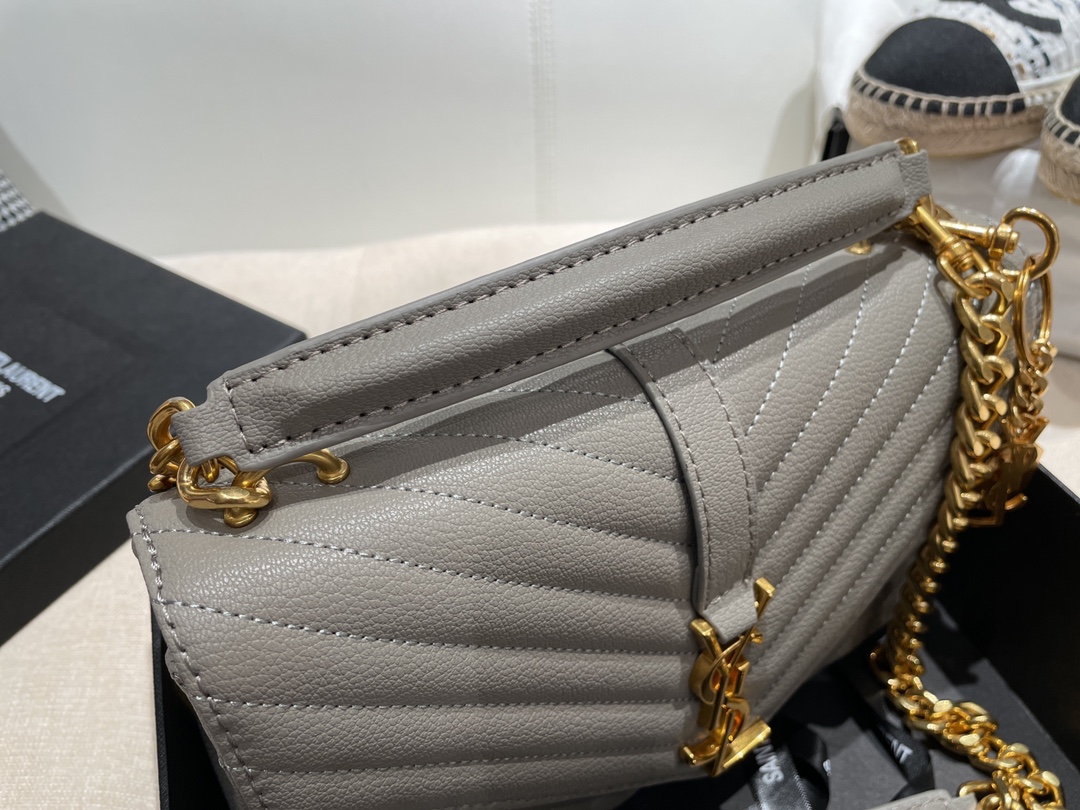 Replica Ysl Envelope Medium Bag In Mix Embossed Leather-Gold