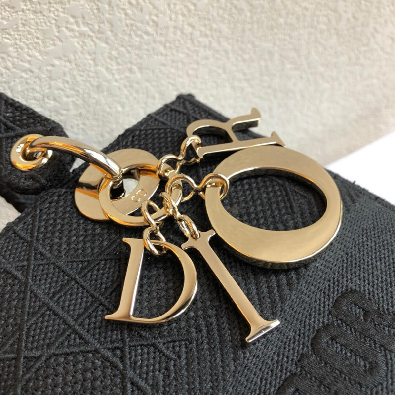 Replica Christian Dior Textile Fabric Medium Lady Dior Bag L4455