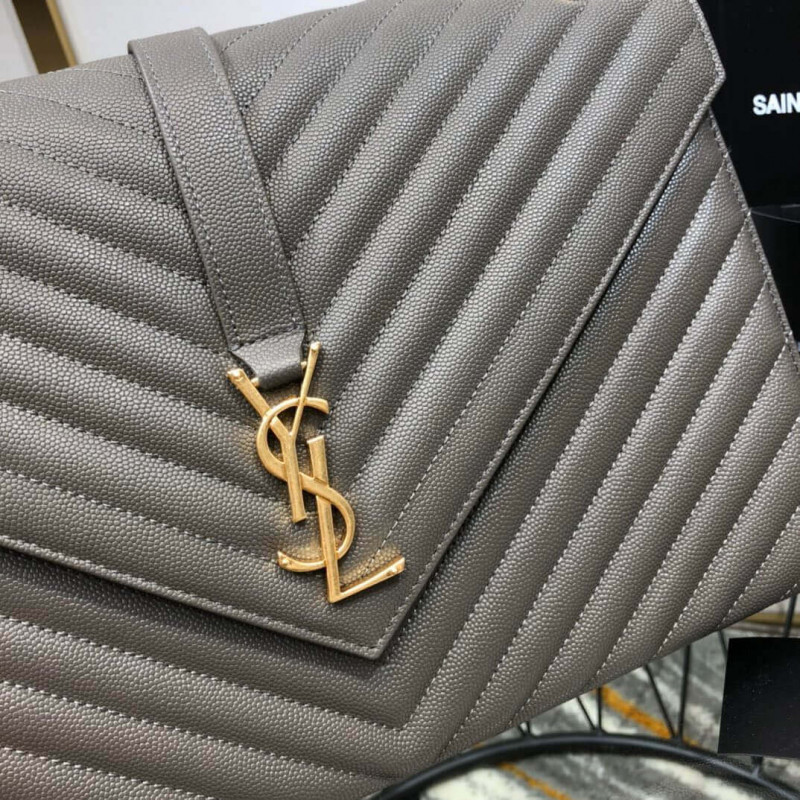 Replica Saint Laurent Grain Leather Large Envelope Chain Bag 396910