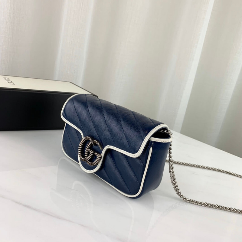 Replica Gucci Gg Marmont Super Mini Bag 574969 Blue