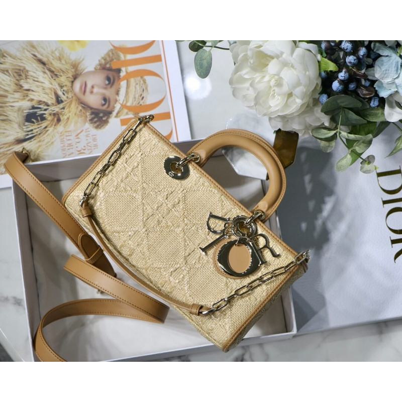 Replica Christian Dior Lady D-Joy Bag Natural Cannage Raffia M05400