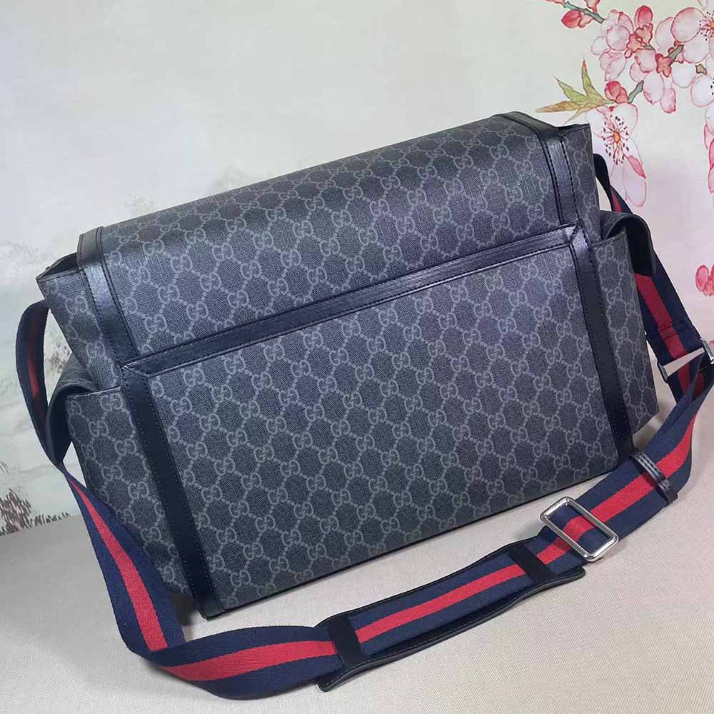 Replica Gucci Gg Supreme Diaper Bag Grey/Black 495909