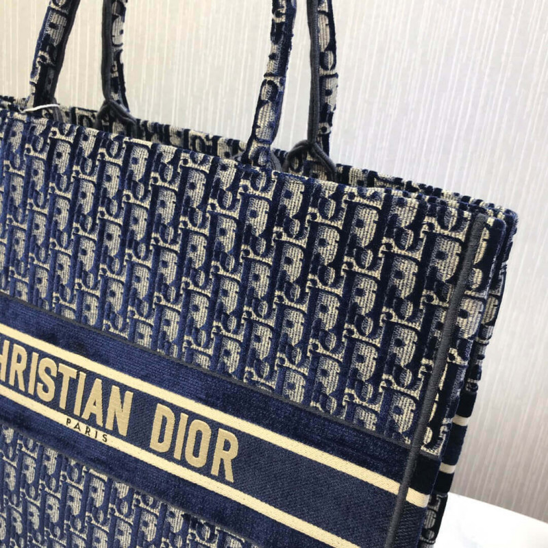 Replica Dior Oblique Embroidered Velvet Book Tote M1286Z
