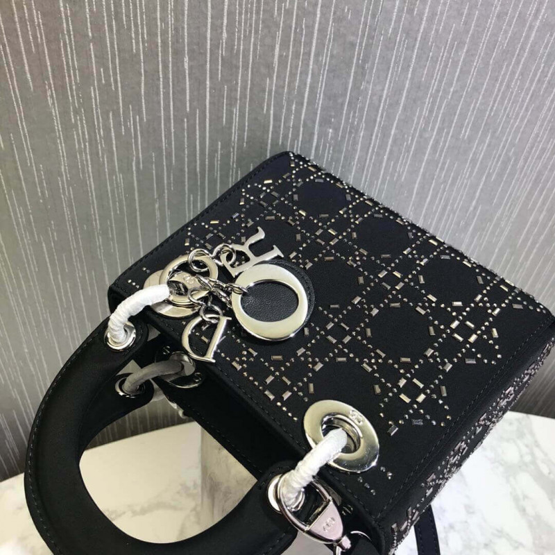 Replica Christian Dior Rhinestones Mini Lady Dior Bag M0500