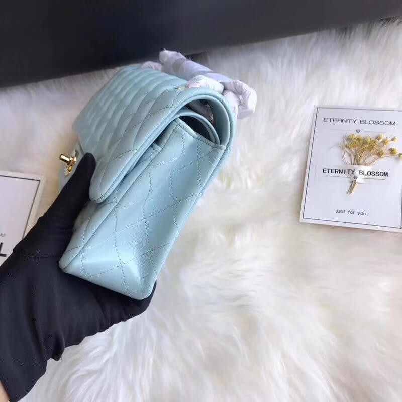 Replica Chanel 1112 Tiffany Blue Medium Size 2.55 Lambskin Leather Flap Bag