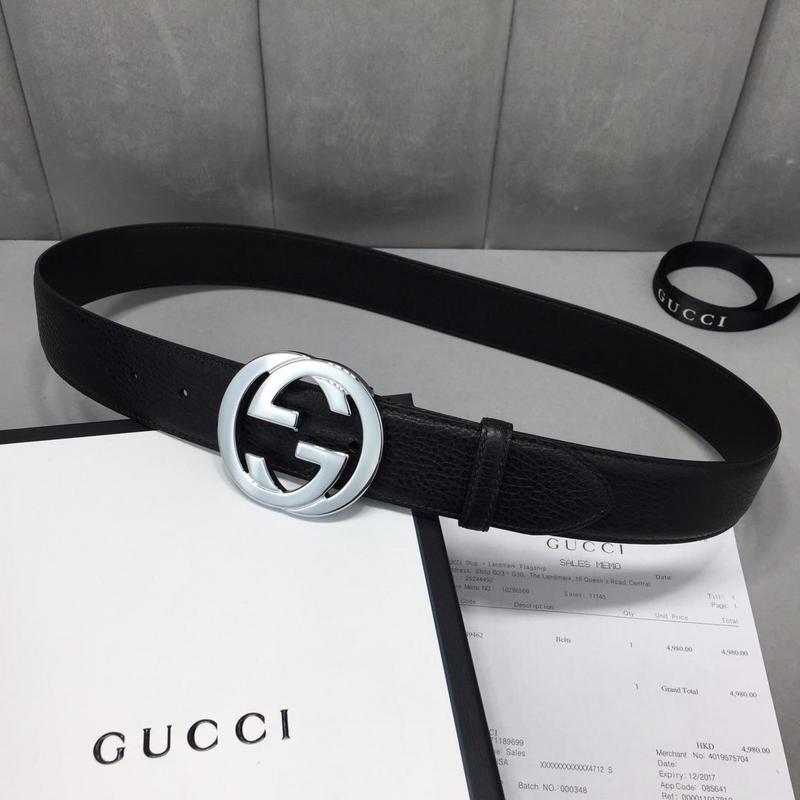 Replica Gucci Belt B2-Silver Buckle 40Mm