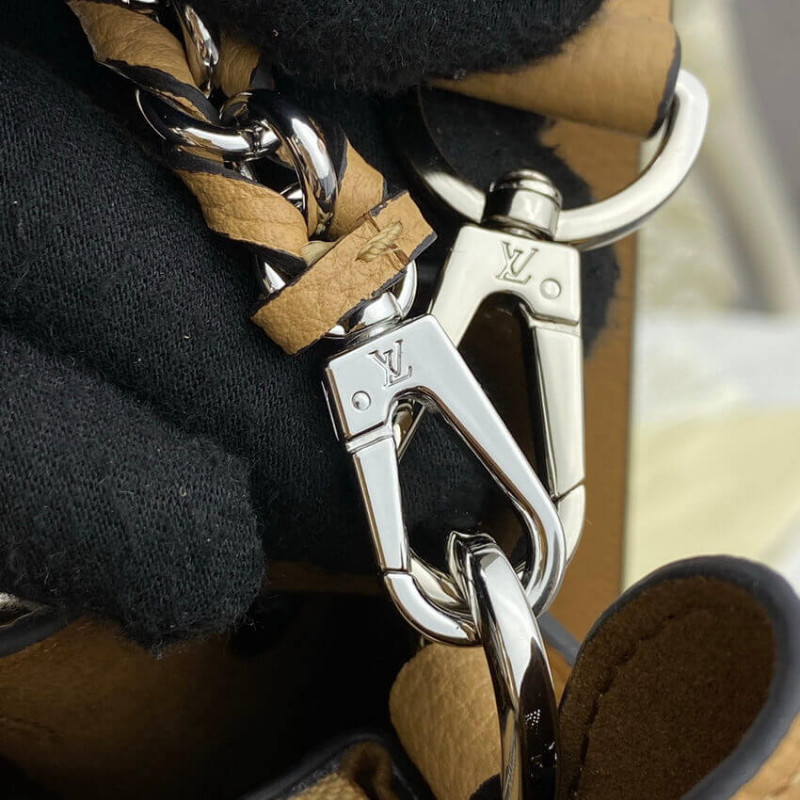 Replica Louis Vuitton Mahina Calf Leather Bella Tote M59655 Arizona Brown