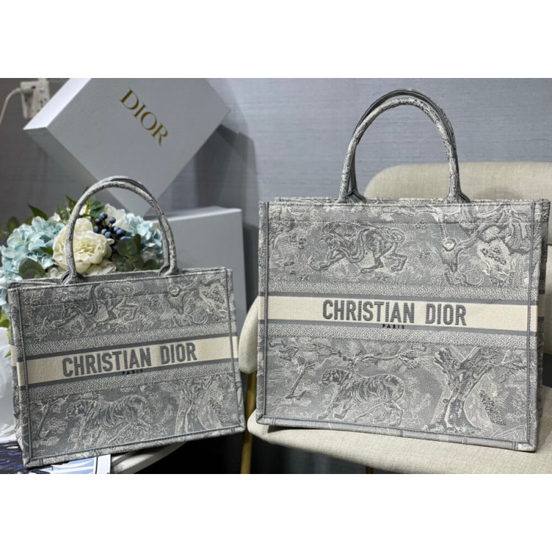 Replica Christian Dior Book Tote Grey Toile De Jouy Bag M1286