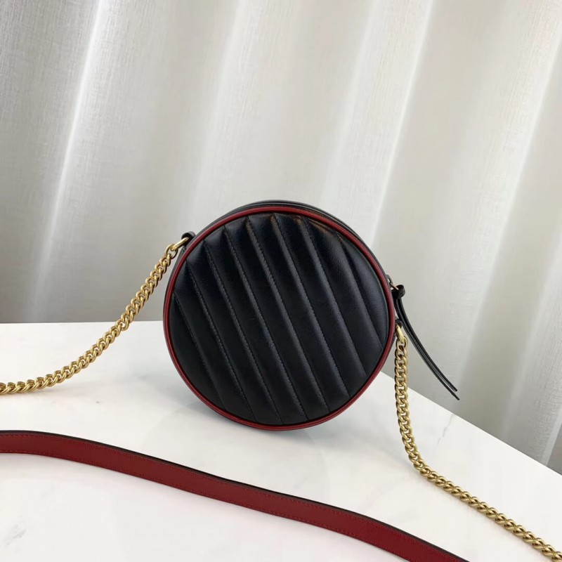 Replica Gucci Gg Marmont Mini Round Shoulder Bag 550154 Black