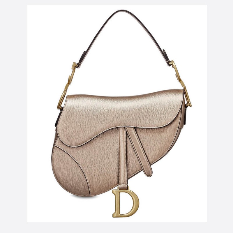 Replica Christian Dior Grained Calfskin Saddle Bag M0446