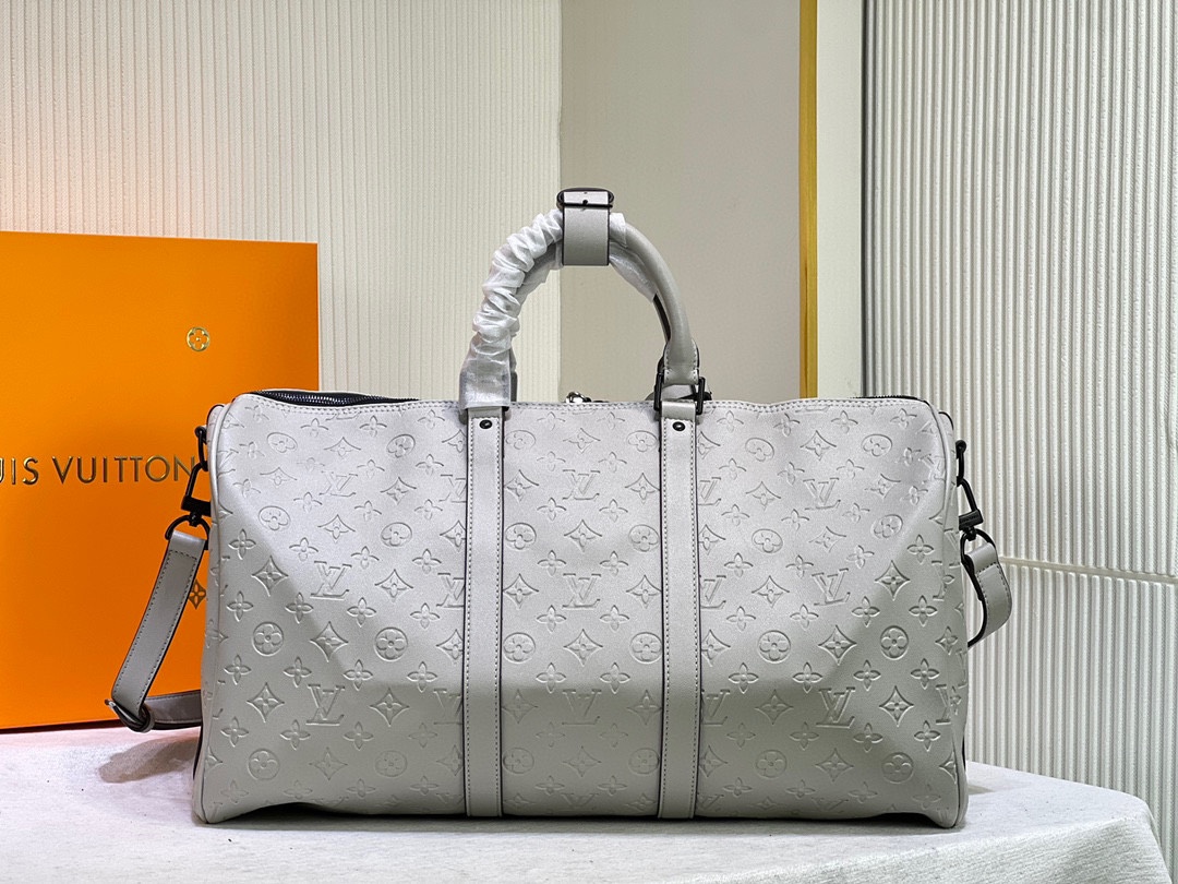 Replica Louis Vuitton Keepall Bandouliere 50- Silver
