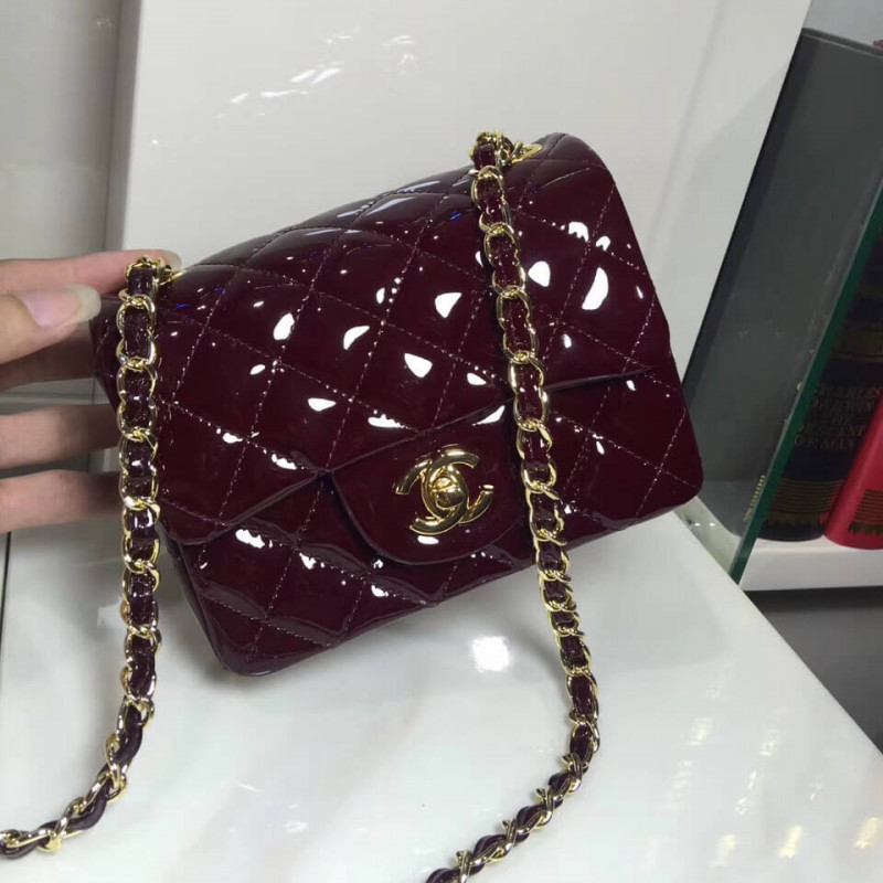 Replica Chanel Pantent Leather 17Cm Classic Flap Bag 1115