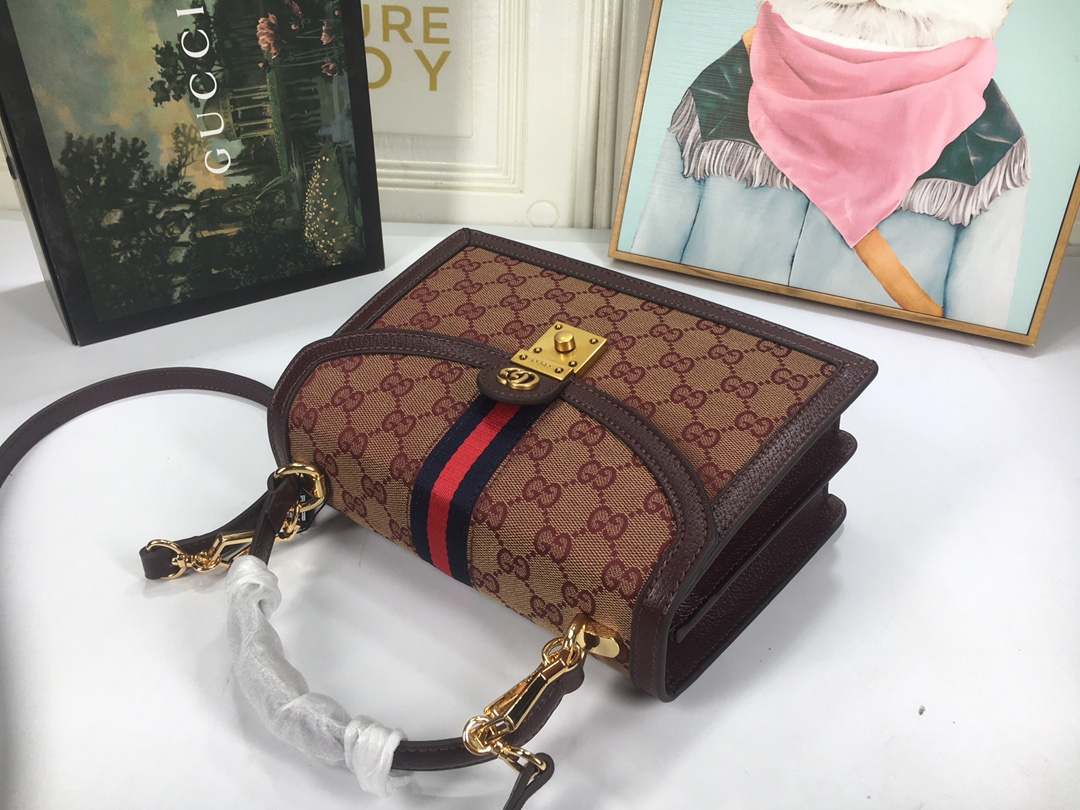 Replica Gucci Ophidia Small Top Handle Bag With Web 651055