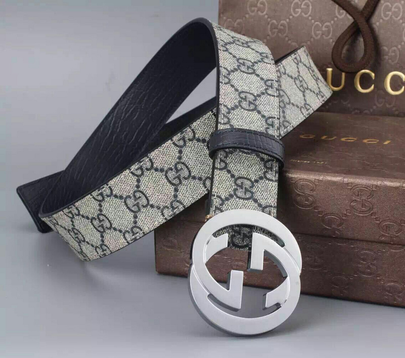 Replica Gucci Belt 400360- Silver Buckle 38Mm
