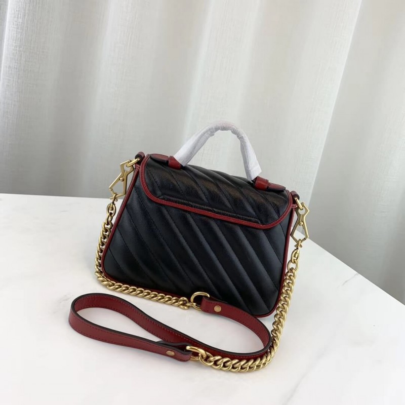 Replica Gucci Gg Marmont Mini Top Handle Bag 583571 Black