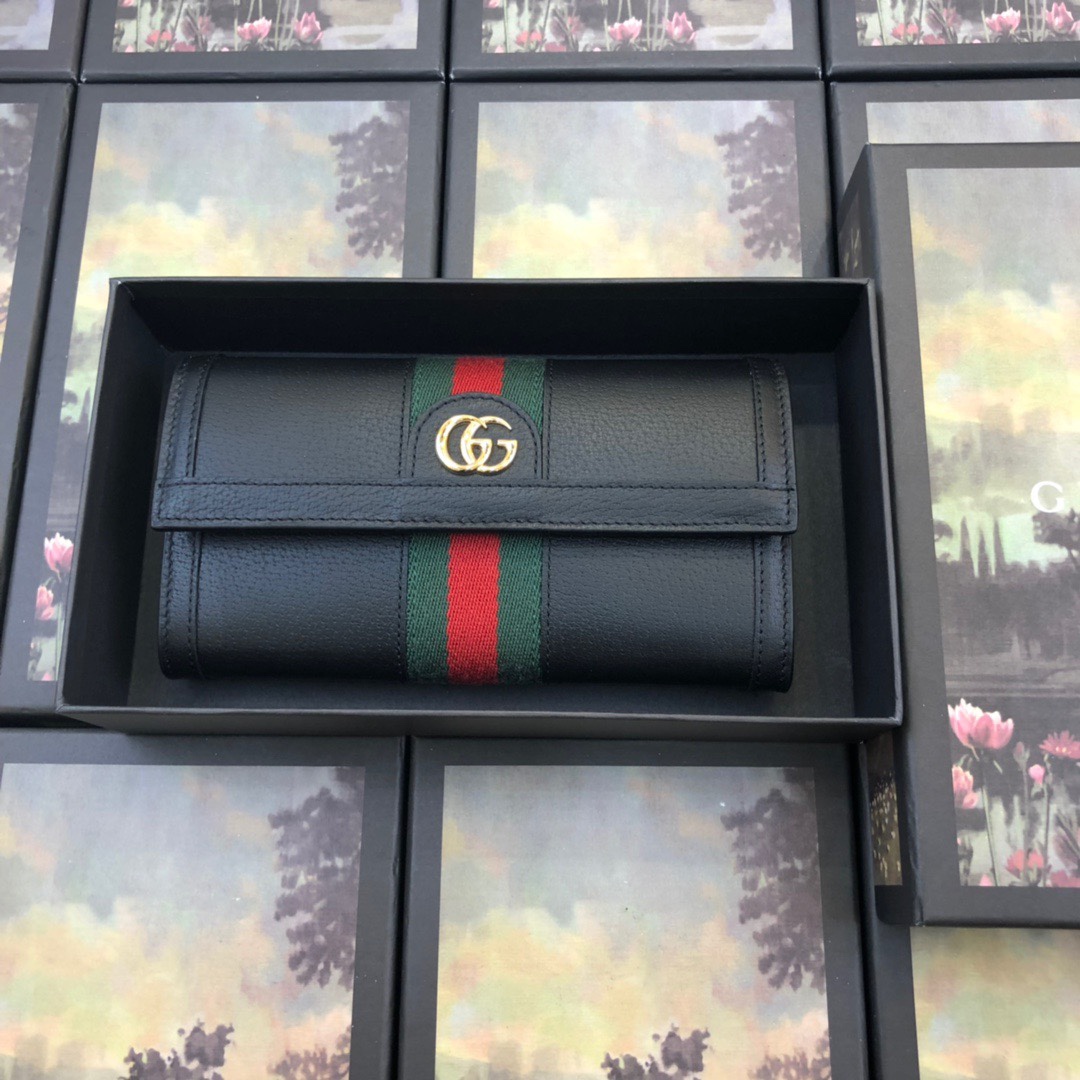 Replica Gucci Aaa-Ophidia Continental Wallet Black