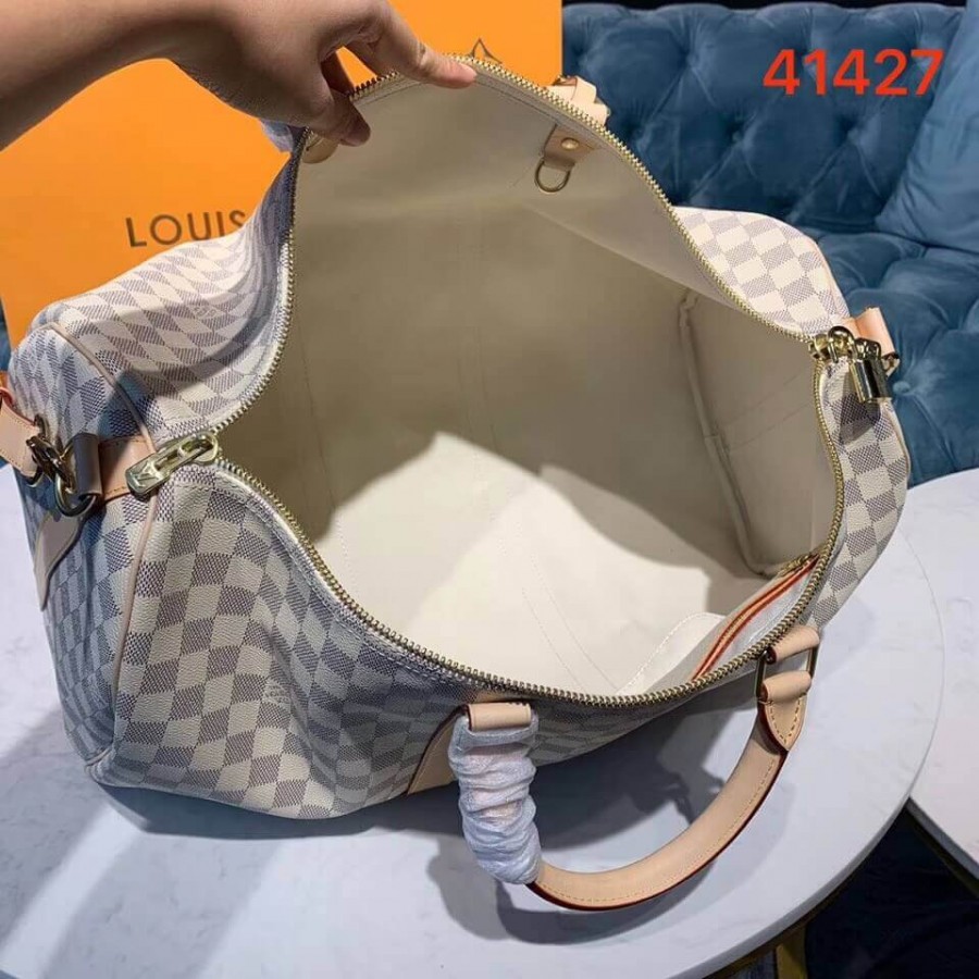 Replica Louis Vuitton Damier Azur Keepall Bandouliere 50 N41427