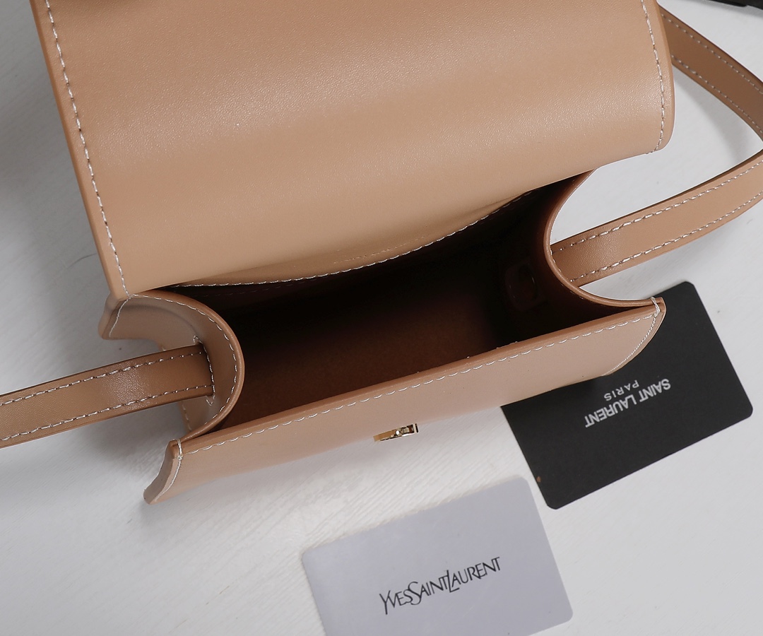 Replica Ysl Kaia North/South Satchel In Vegetable- Black/Beige