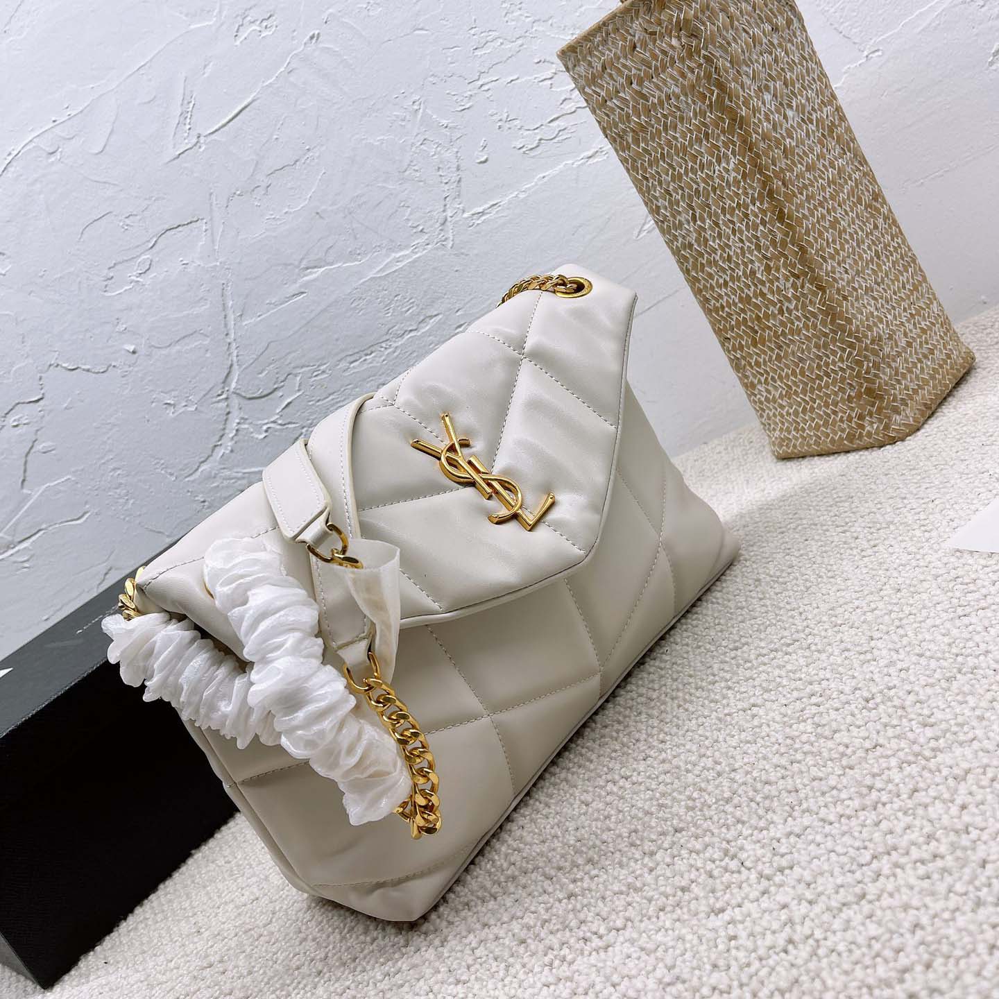 Replica Ysl Puffer Small Bag- Black/White