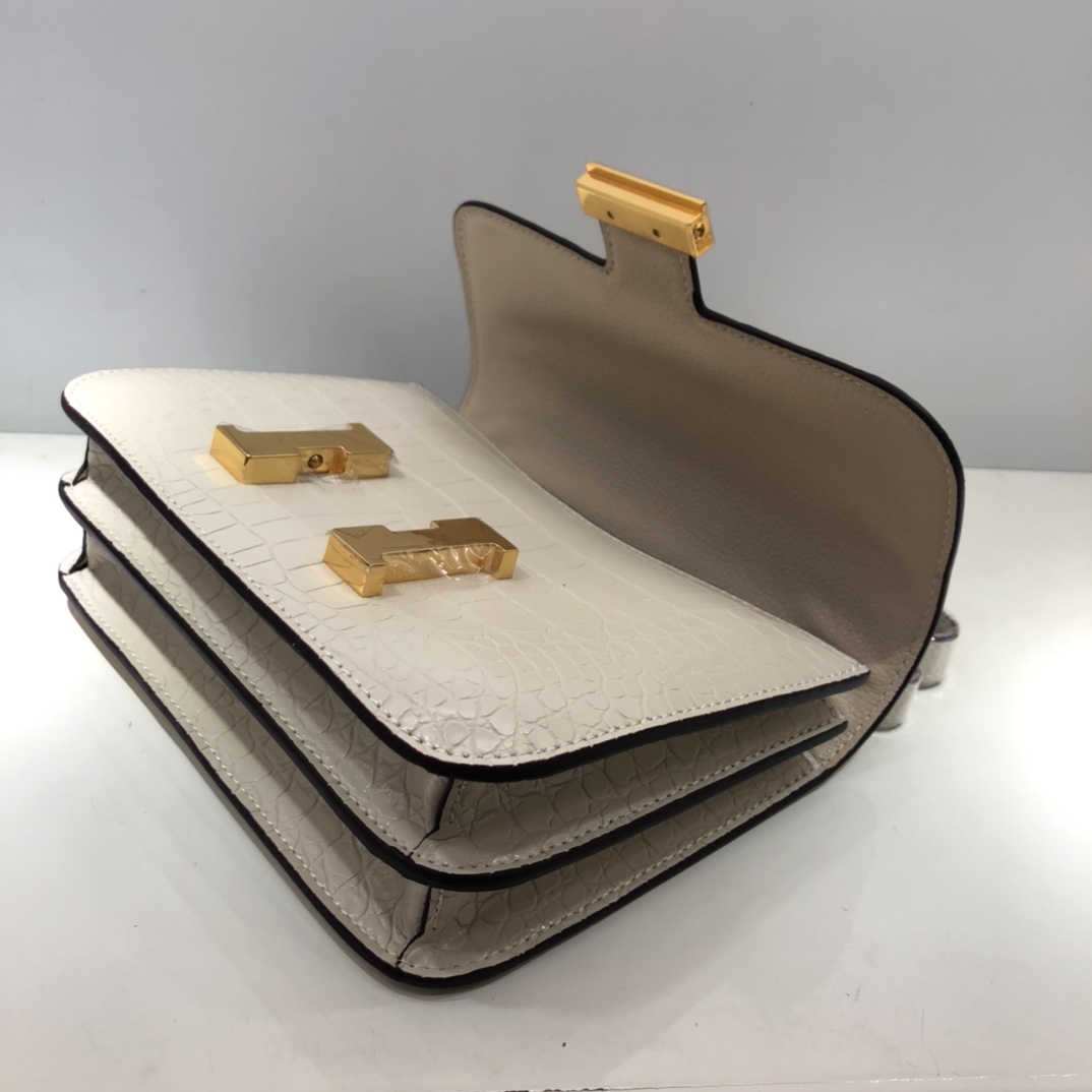 Replica Hermes Constance Crocodile Leather Pattern Cross Body Bag