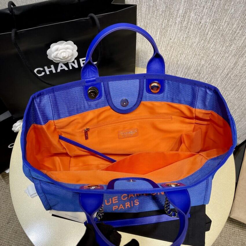 Replica Chanel 21S Deauville Blue Orange Large Shopping Bag A66941