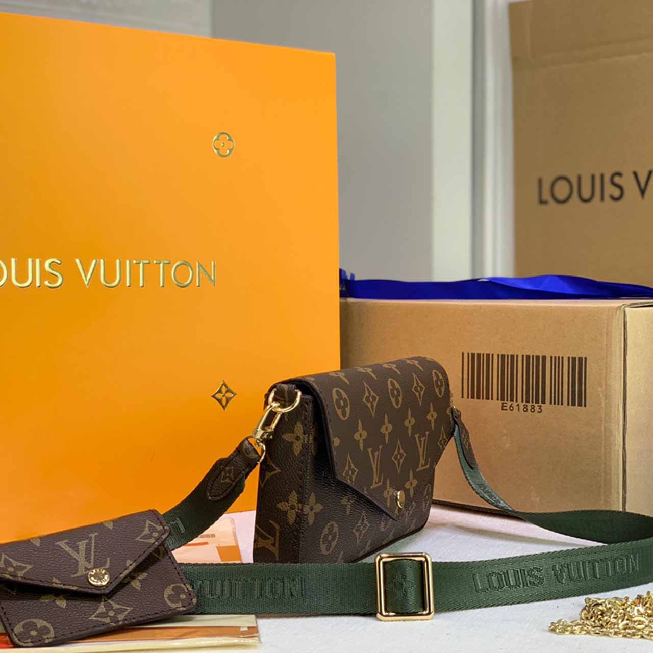 Replica Louis Vuitton Felicie Strap   Go M80091 Green/Pink