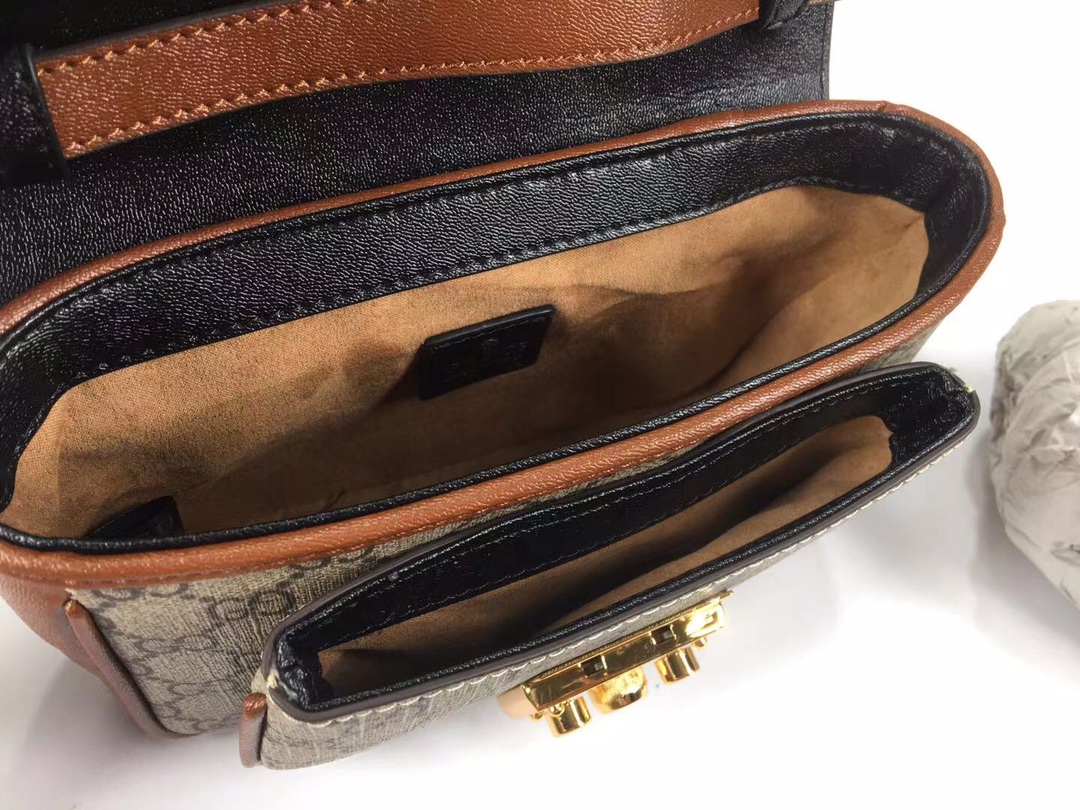 Replica Gucci Padlock Mini Bag Black/White