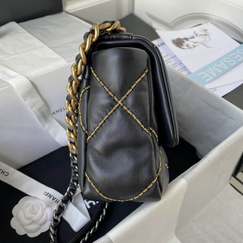 Replica Chanel 19 Flap Bag Black As1160 B03215