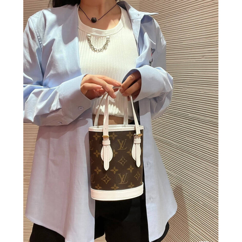 Replica Louis Vuitton Monogram Nano Bucket Bag M81489
