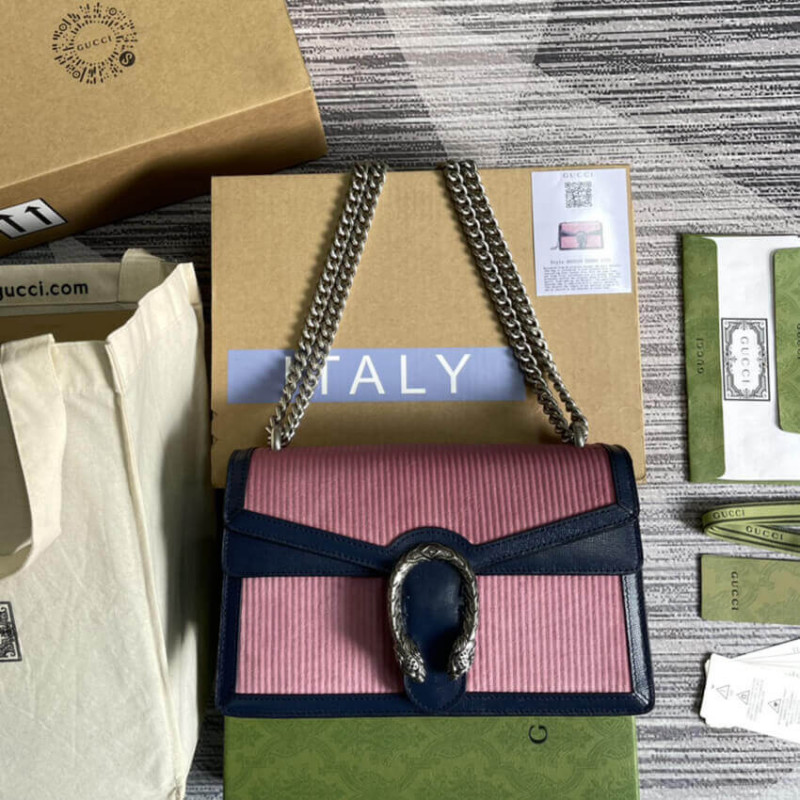 Replica Gucci Dionysus Small Shoulder Bag 400249 Pink Corduroy