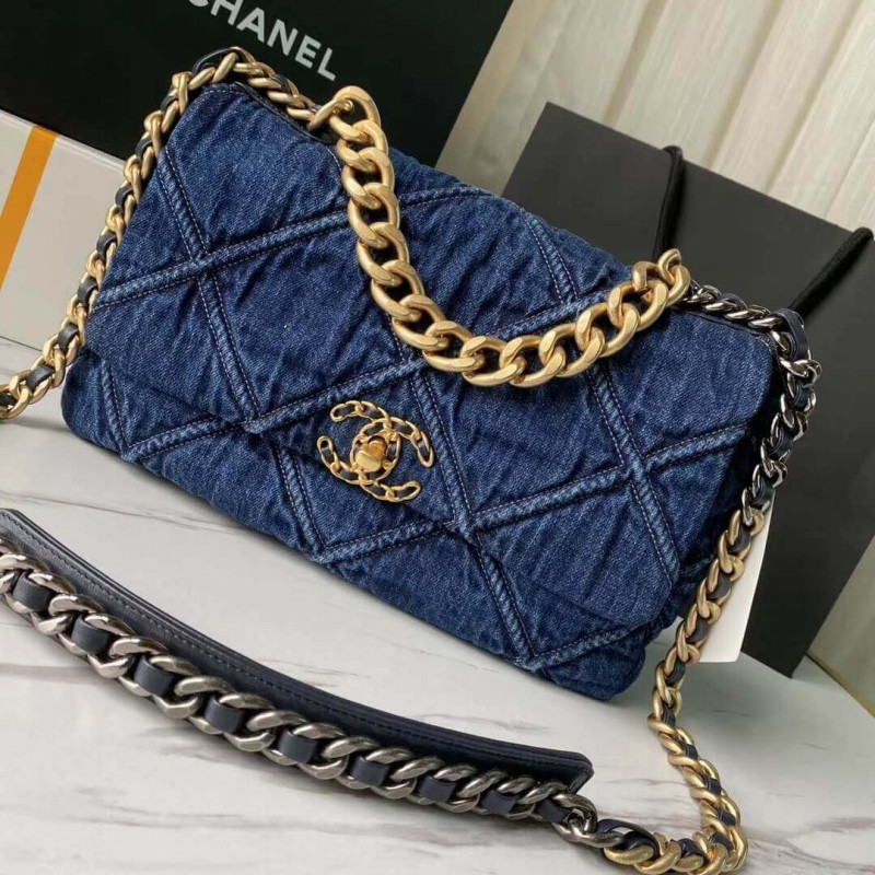 Replica Chanel 19 Large Flap Bag As1161 Denim