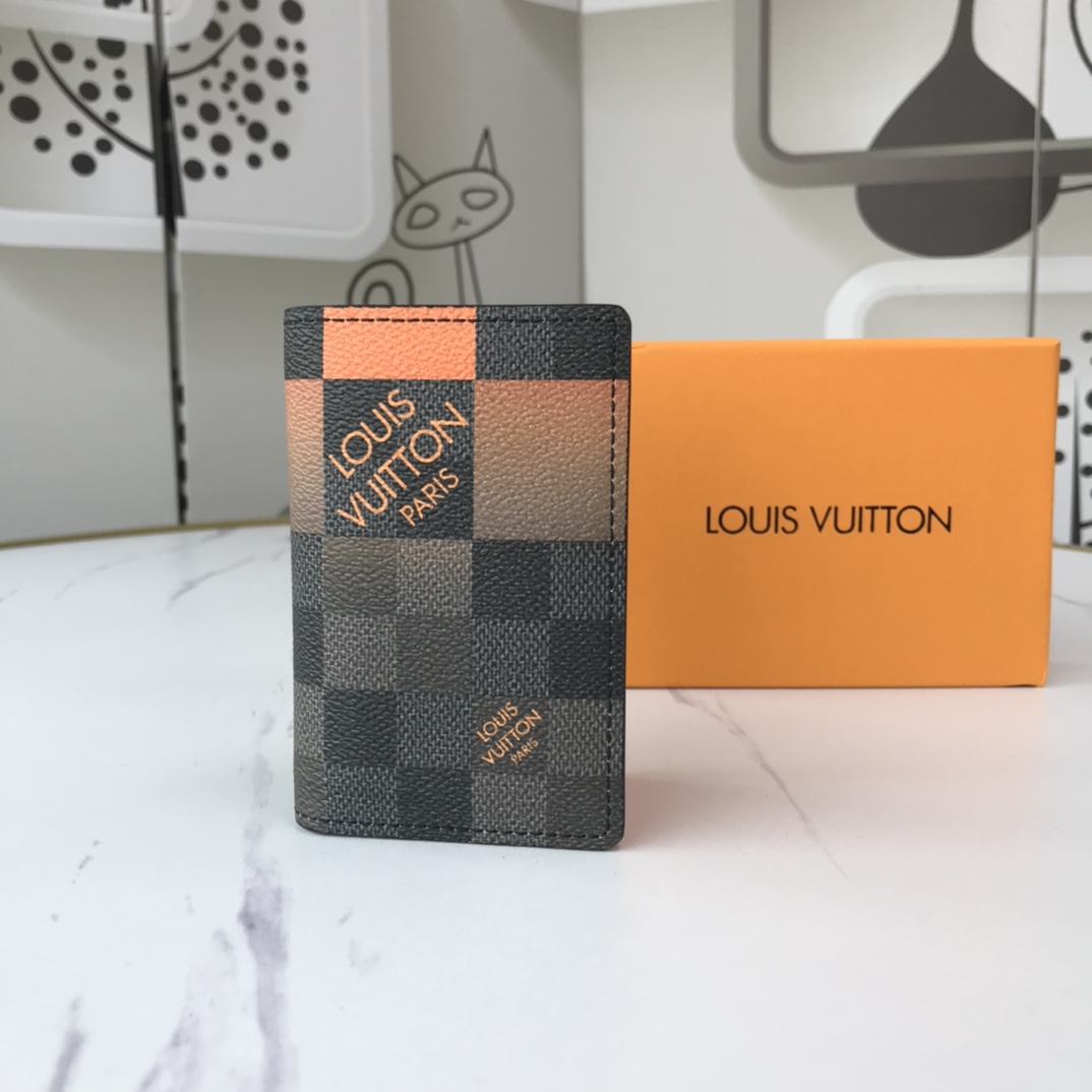Replica Louis Vuitton Pocket Organizer N40411 White/Blue/Orange