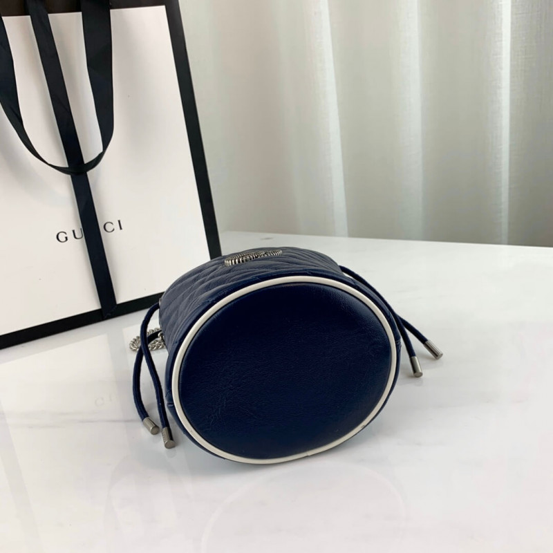 Replica Gucci Gg Marmont Mini Bucket Bag 573817 Blue