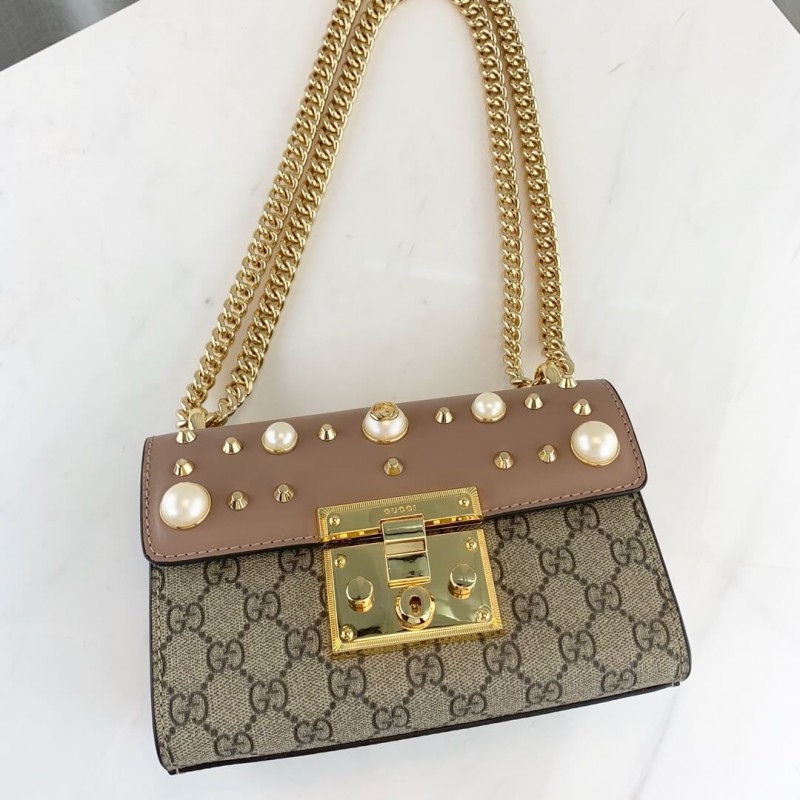 Replica Gucci Padlock Studded Gg Supreme Shoulder Bag 432182