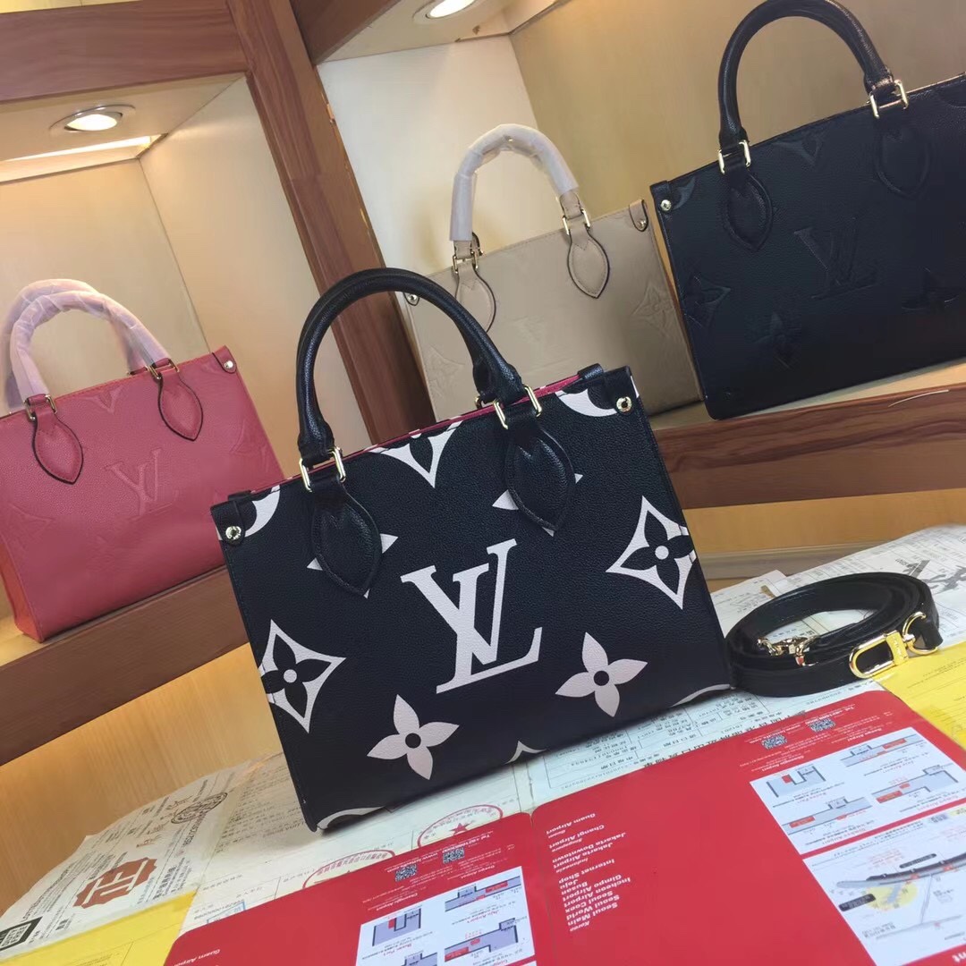Replica Louis Vuitton Onthego Pm M45659 Black/White/Beige
