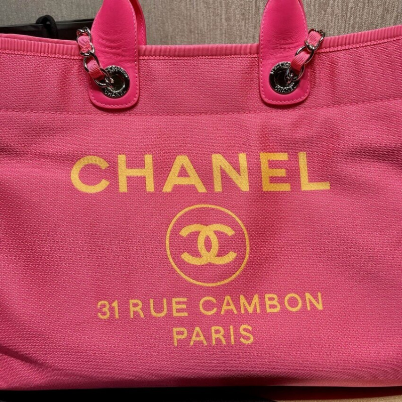 Replica Chanel 21S Deauville Peachblow Yellow Large Shopping Bag A66941
