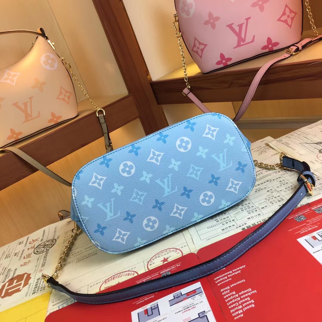 Replica Louis Vuitton Marshmallow Hobo Bag Beige/Pink/Blue