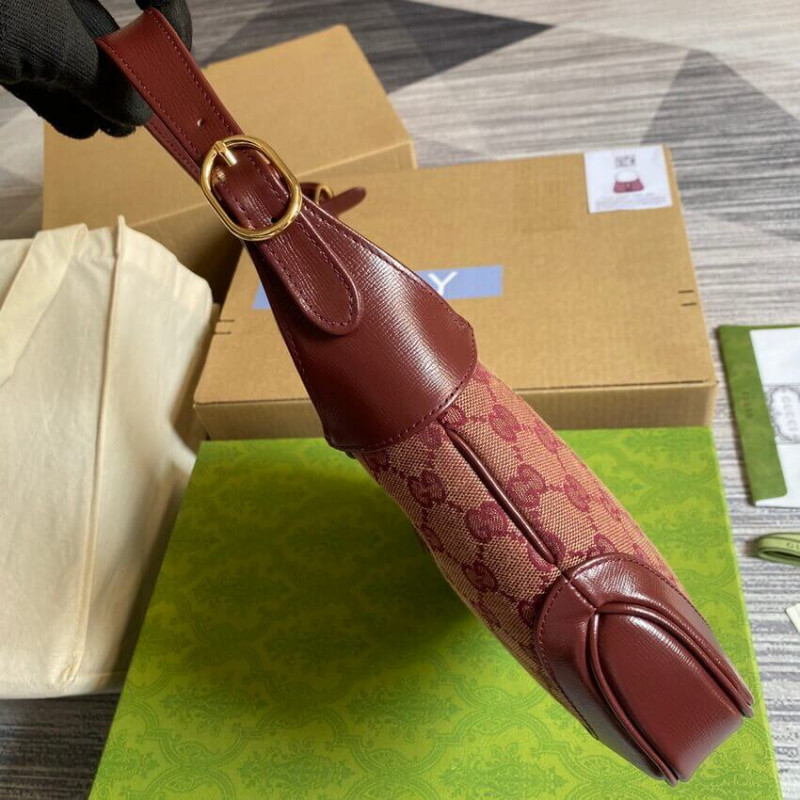 Replica Gucci Jackie 1961 Small Shoulder Bag 636706 In Burgundy Gg Canvas